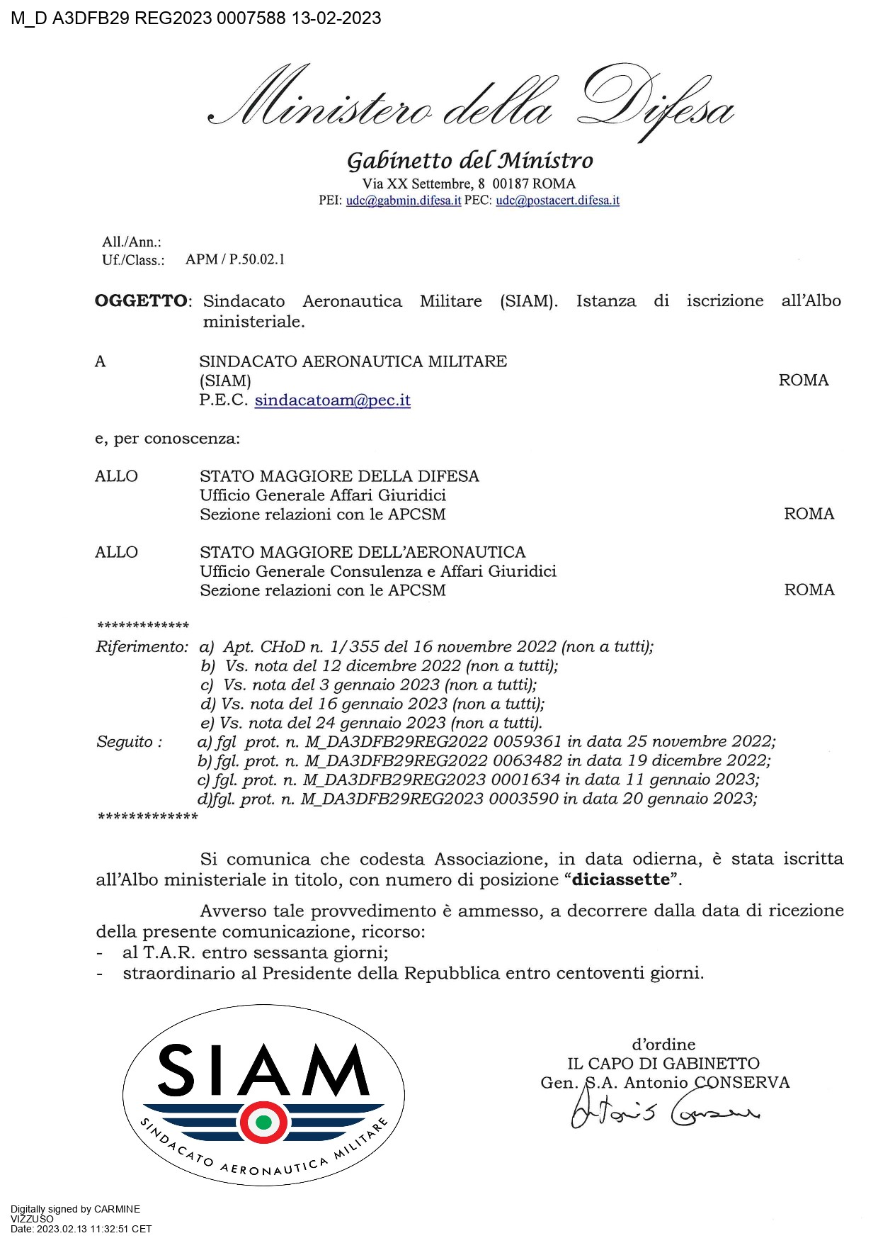 Il Siam E Finalmente Iscritto All Albo Ministeriale Dei Sindacati